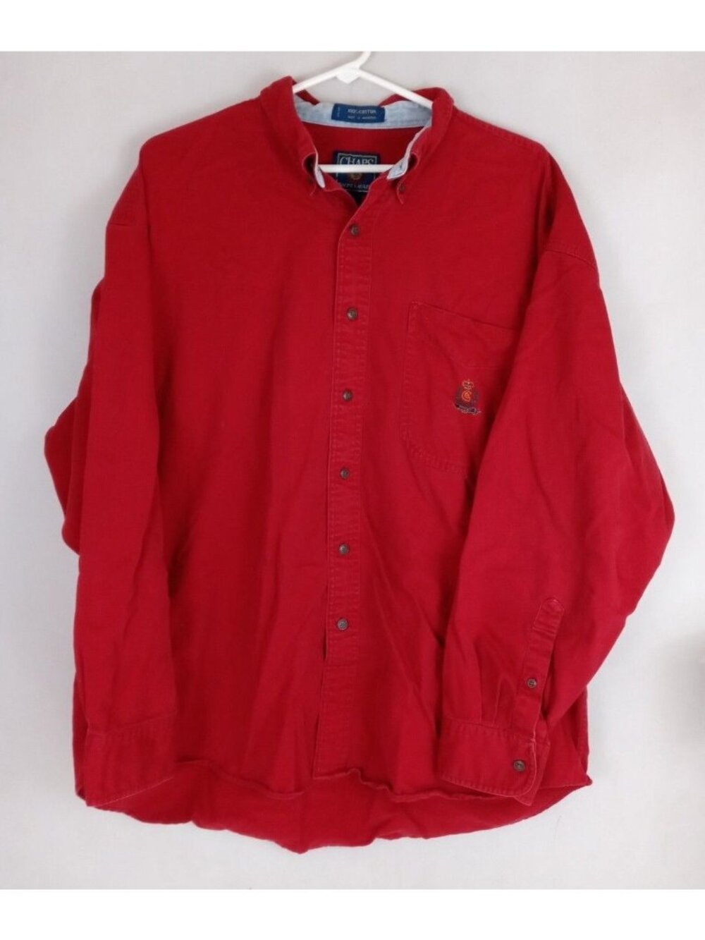 Chaps Ralph Lauren Men's Red Casual Dress Shirt Size XL 100% Cotton